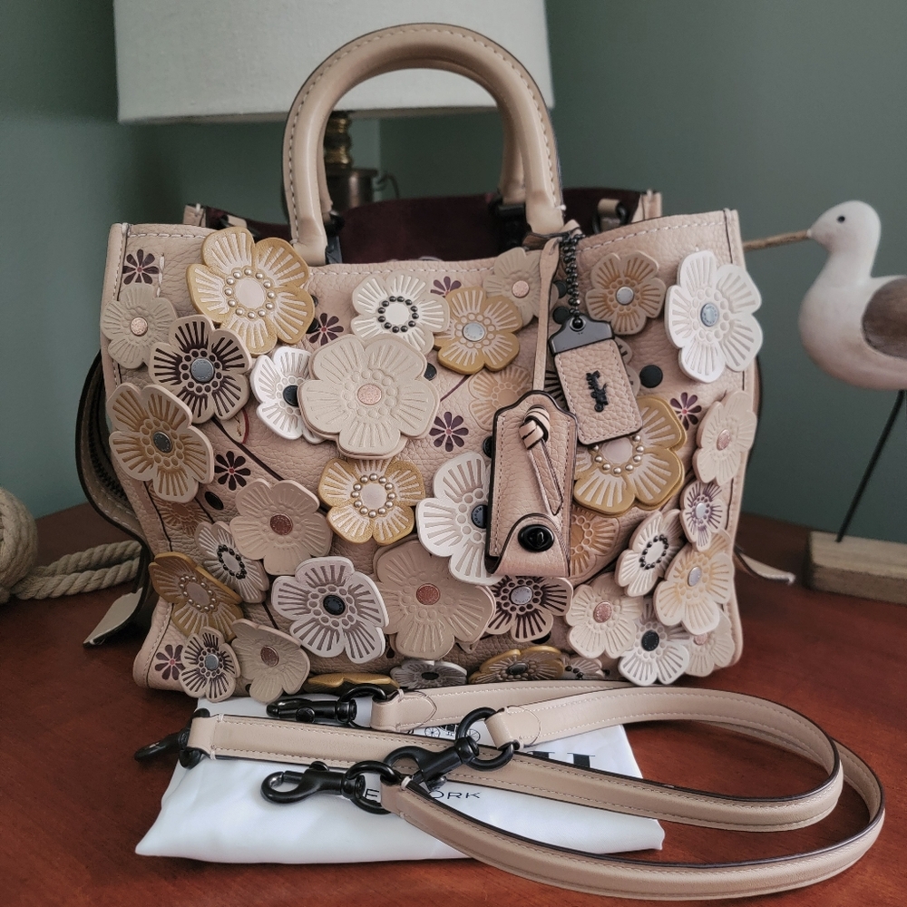 Coach 59243 1941 Tea Rose Rogue 31 Satchel Tan Leather Bag
